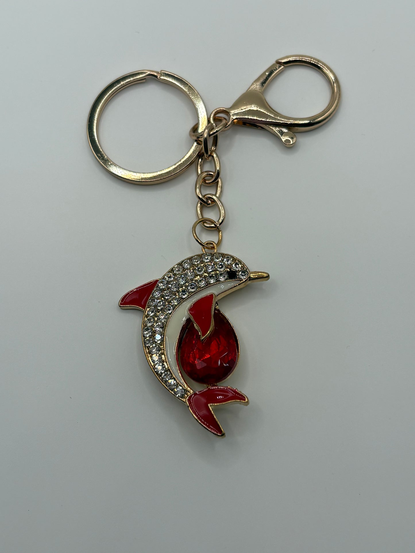Rhinestone Dolphin Keychain/Bag Clip in 4 colors