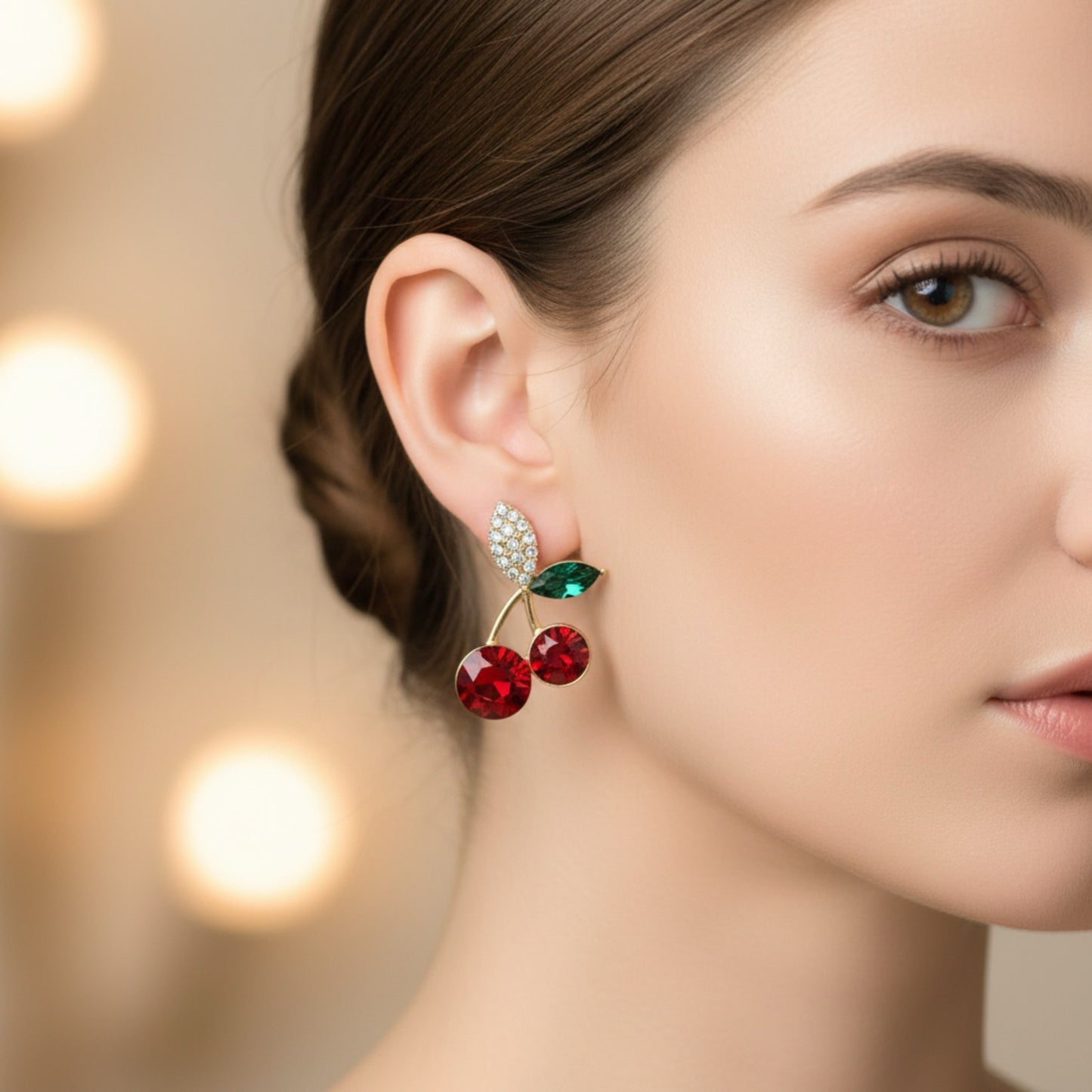 Cherry Rhinestone Earrings