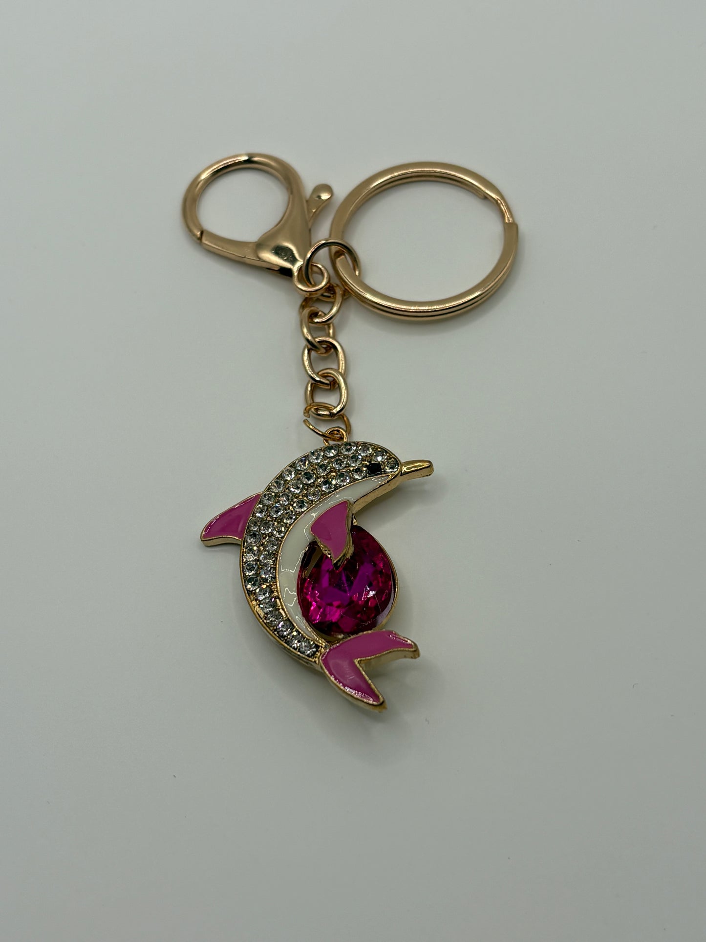 Rhinestone Dolphin Keychain/Bag Clip in 4 colors