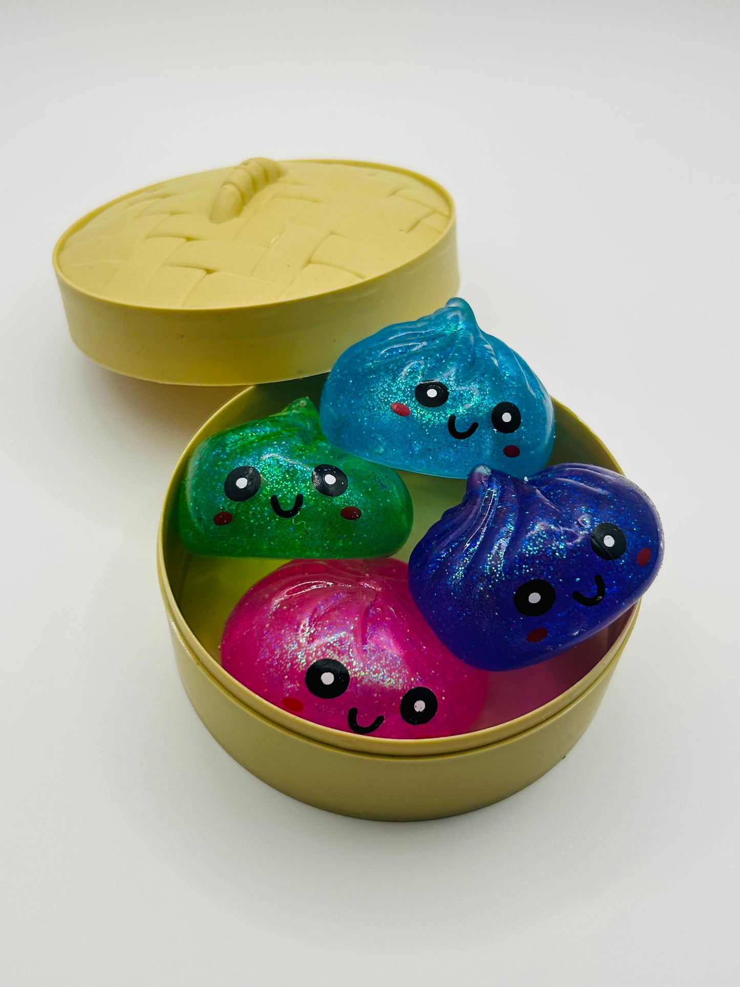 Mini Dumpling Squishy 4piece set with Basket