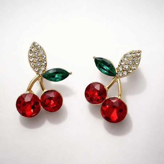 Cherry Rhinestone Earrings