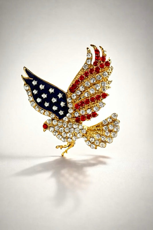 Bedazzled American Eagle Brooch