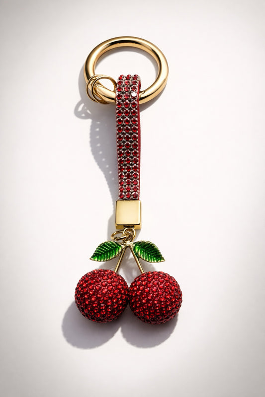 Cherry Rhinestone Keychain