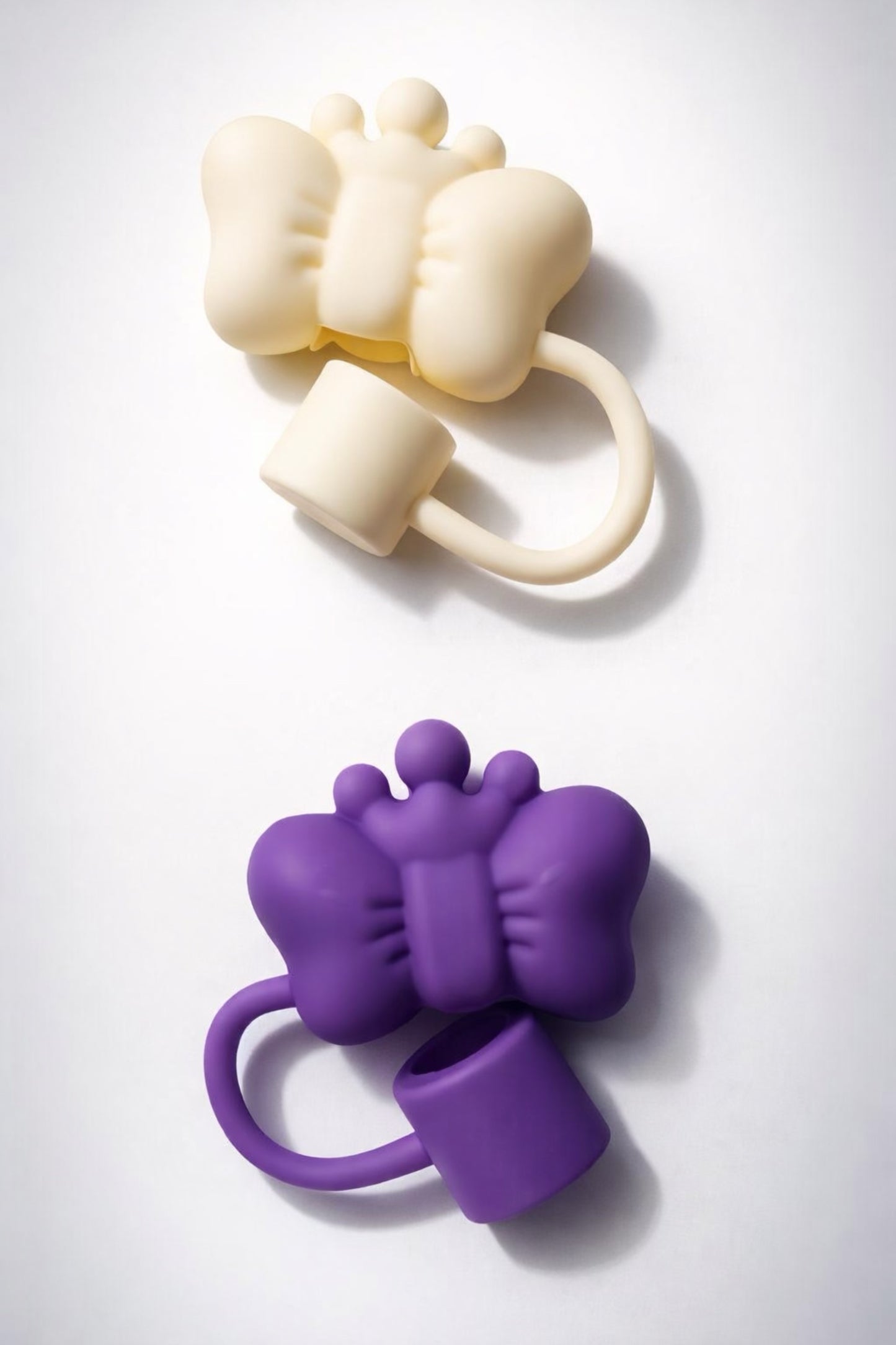 Silicone Bow and Crown Straw Toppers