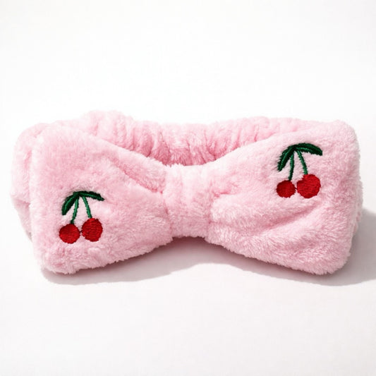 Cherry Plush Spa Headbands