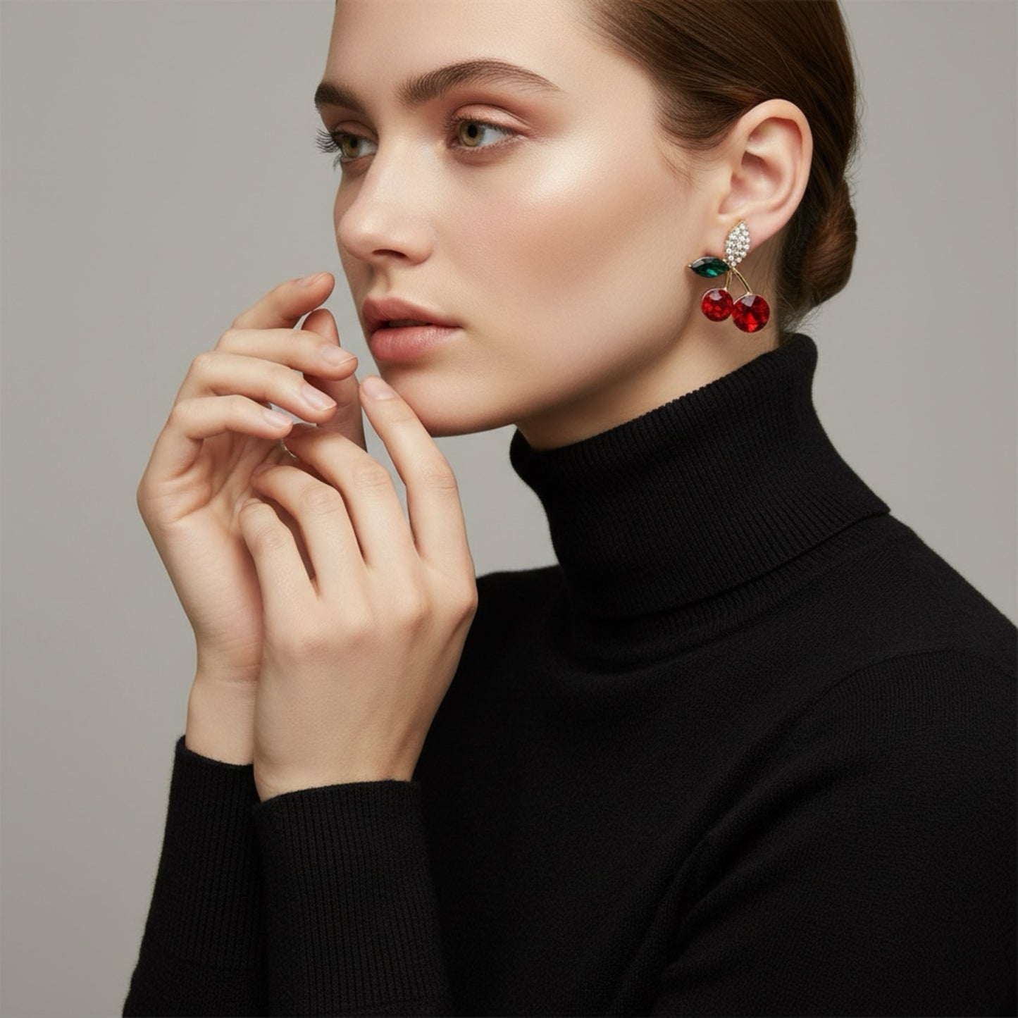 Cherry Rhinestone Earrings