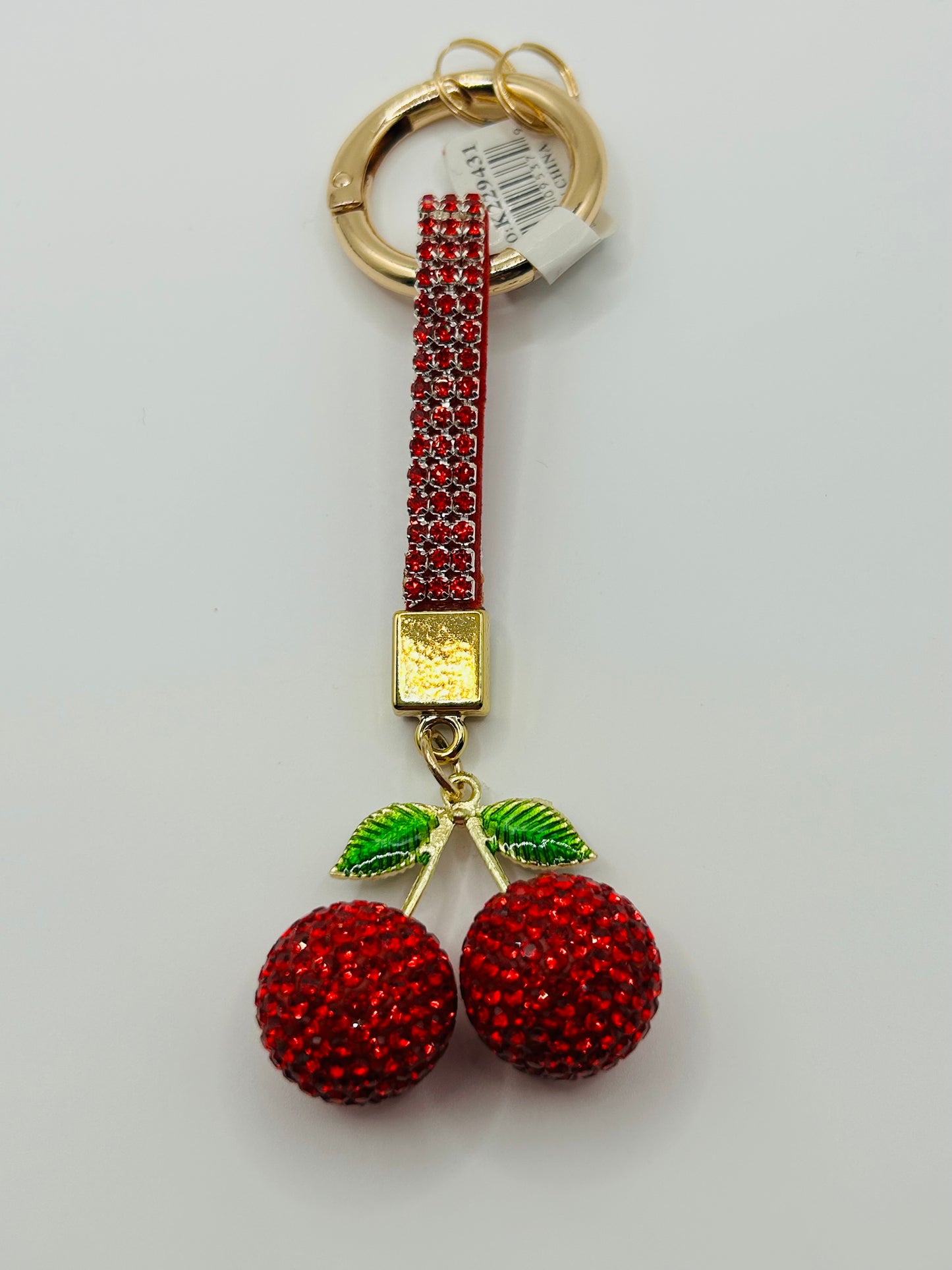 Cherry Rhinestone Keychain