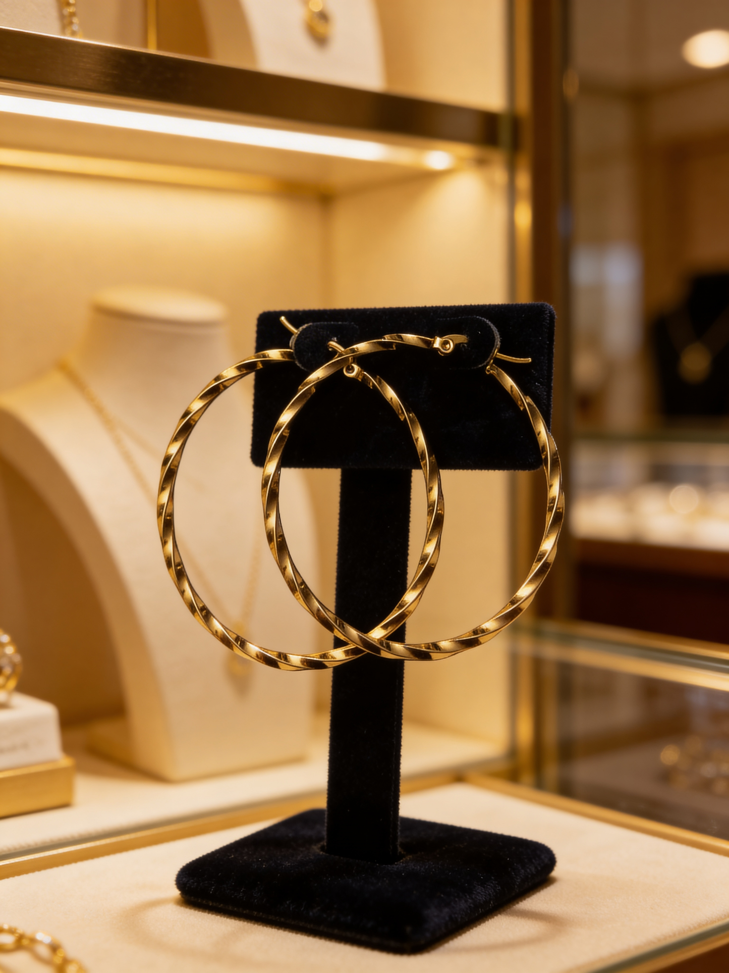 Stainless Steel post Hoops with a Twist