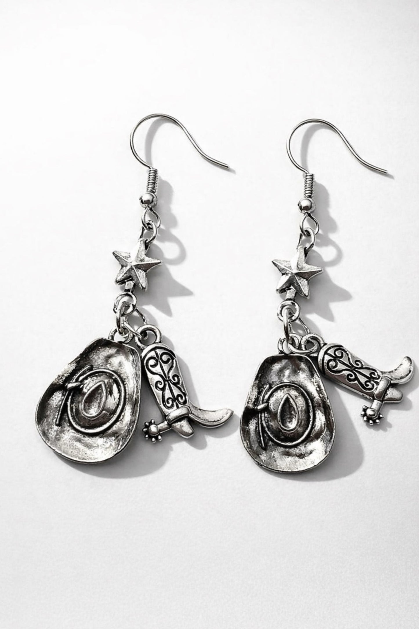 Howdy Cowboy Hats and Boots Dangly Fashion Earrings