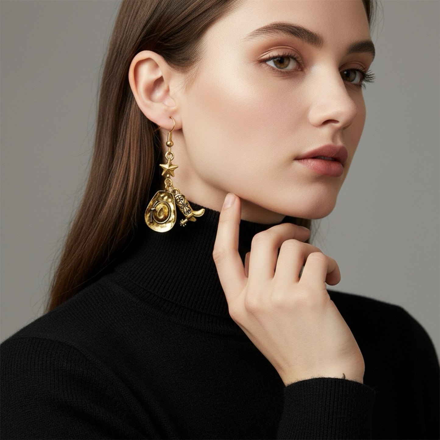 Howdy Cowboy Hats and Boots Dangly Fashion Earrings