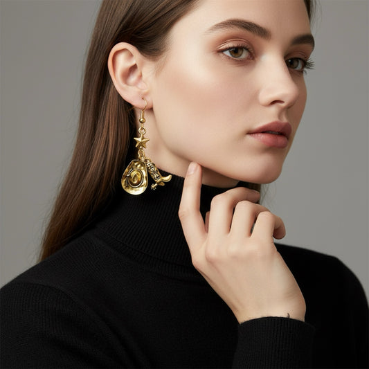 Howdy Cowboy Hats and Boots Dangly Fashion Earrings