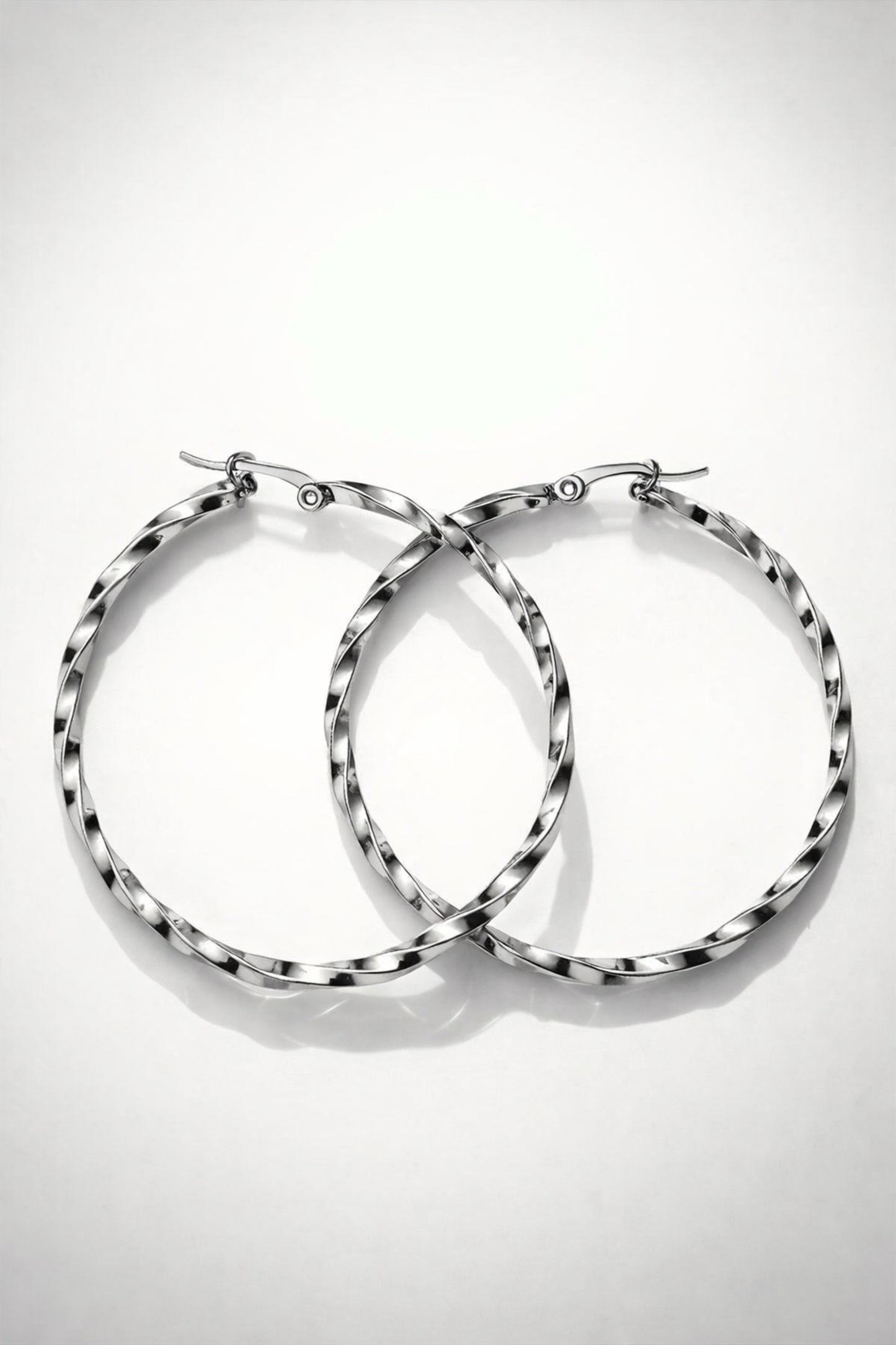 Stainless Steel post Hoops with a Twist