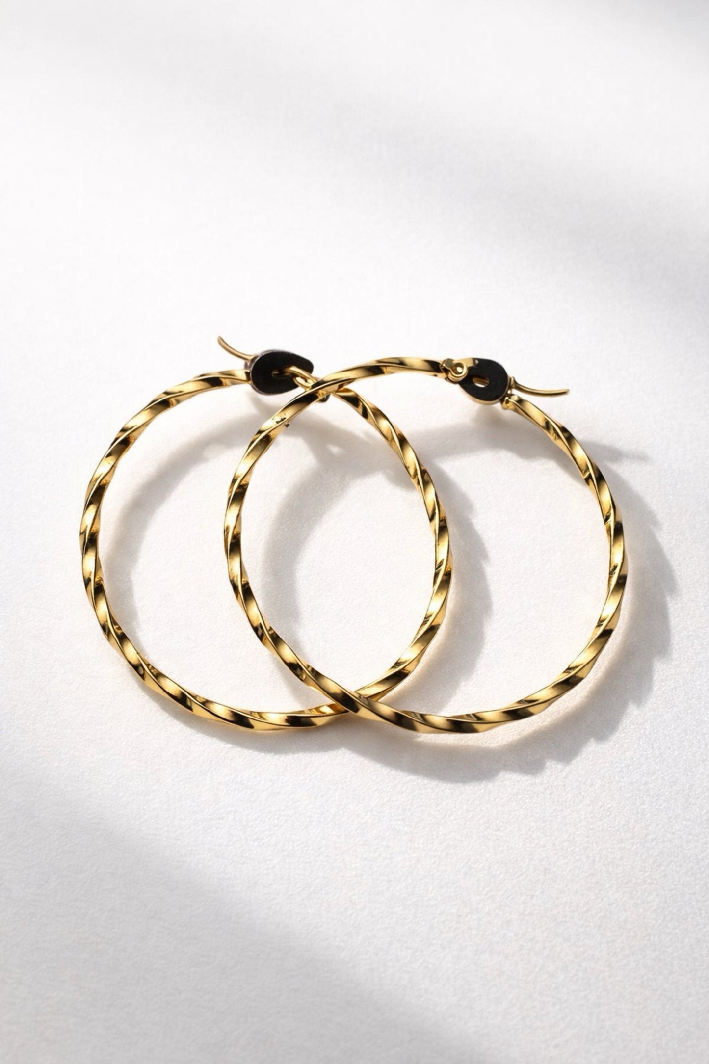 Stainless Steel post Hoops with a Twist