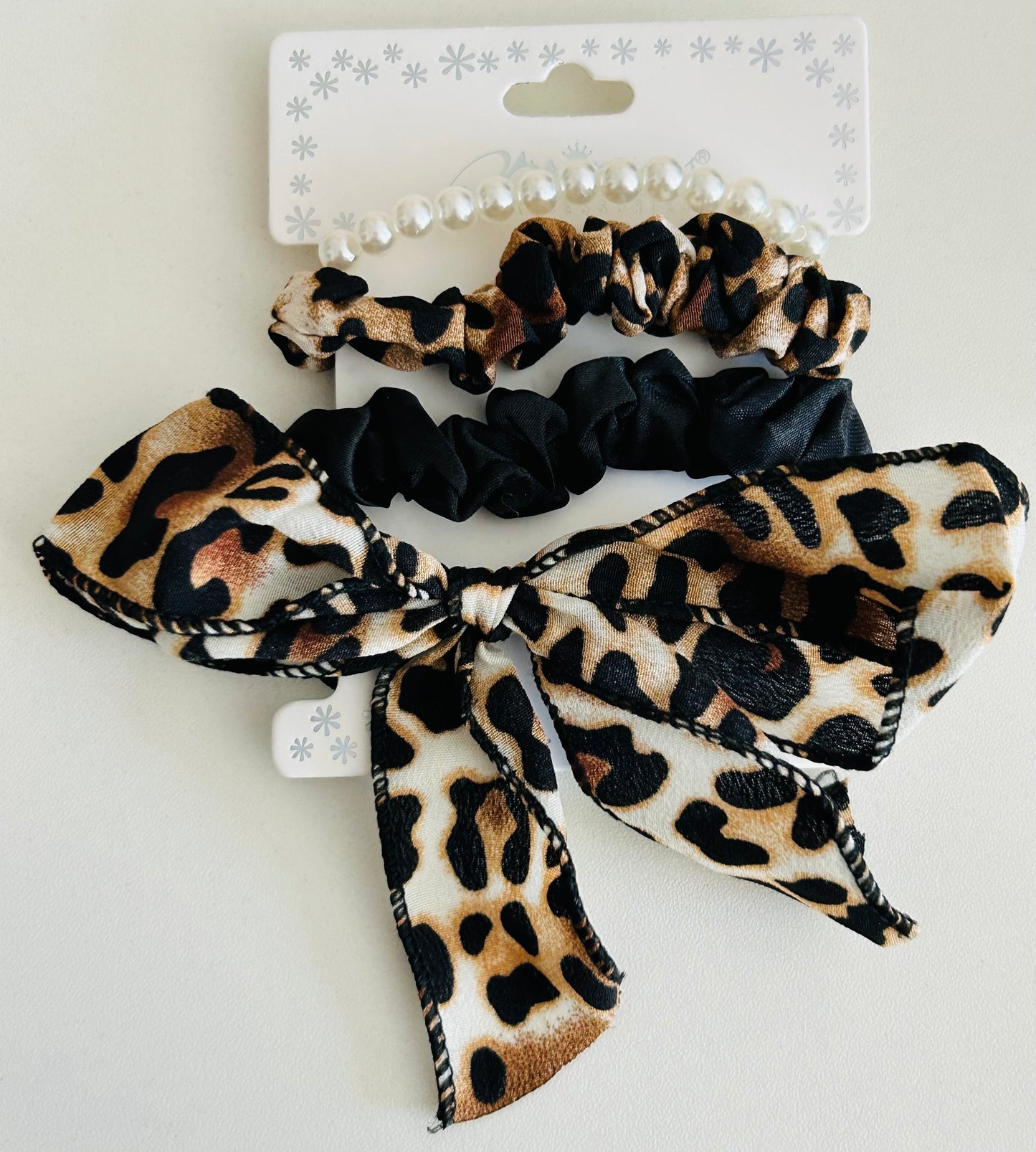 Leopard Print Hair Tie Four-Pack